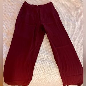 Burgundy Wide-Leg Pants